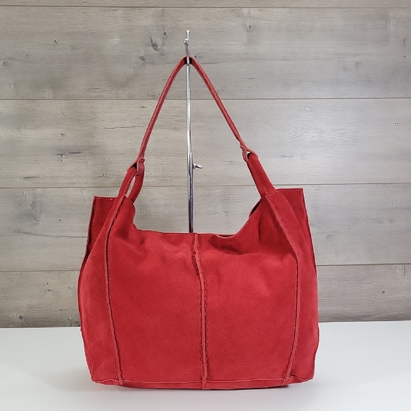 The Sak Handbags - The Sak Los Feliz Red Suede Leather Tote Shoulder Bag